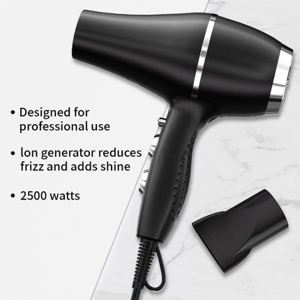 Low noise AC high power hair dryer