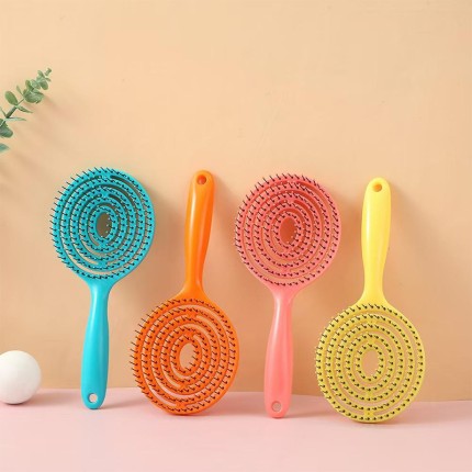 Hair styling wet and dry round-tooth detangling comb
