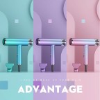 Foldable hot and cold air switch hair dryer