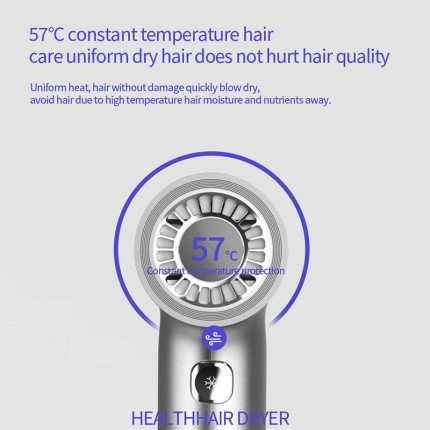 Portable high-speed negative ion hair dryer
