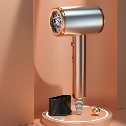 Low-radiation intelligent temperature-controlled negative ion hair dryer