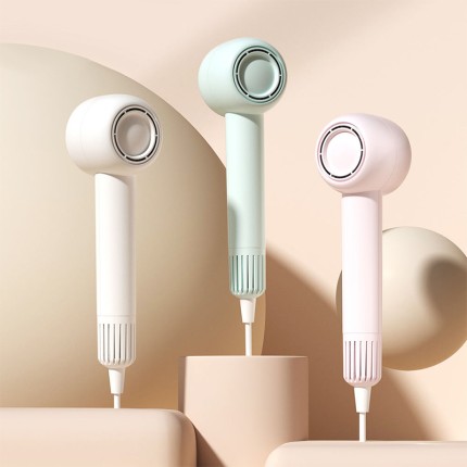 Low noise portable ion hair dryer