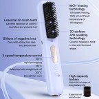 Portable LCD atomizing oil negative ion straightening comb