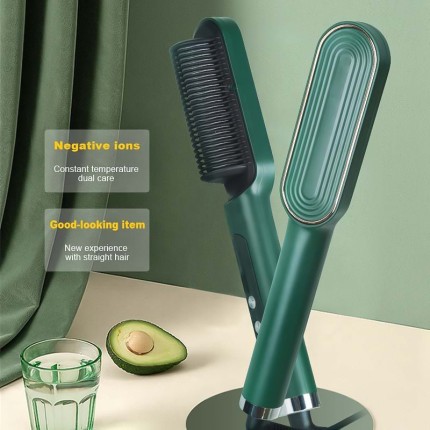 Liquid crystal ceramic straight hair comb