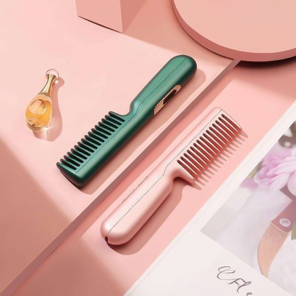 Wireless anti-scald rechargeable straightening comb