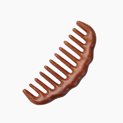Natural Sandalwood Half Moon Hair Care Wide Tooth Comb