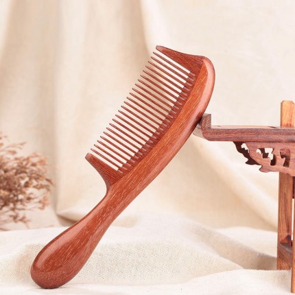 Large handmade natural rosewood hair comb