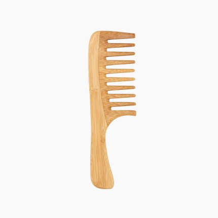 Deluxe Bamboo Long Handled Wide Tooth Hair Comb
