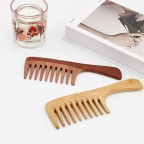 Deluxe Bamboo Long Handled Wide Tooth Hair Comb