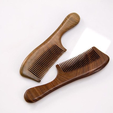 Handmade natural sandalwood fine-tooth hair care comb