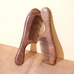 Handmade natural sandalwood fine-tooth hair care comb