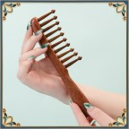 Natural sandalwood wavy wide-tooth massage comb