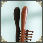 Natural sandalwood wavy wide-tooth massage comb