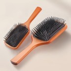 Multifunctional hair comb with natural grass wood handle