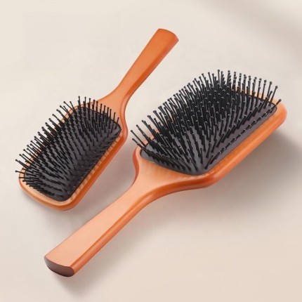 Multifunctional hair comb with natural grass wood handle