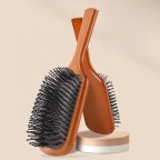 Multifunctional hair comb with natural grass wood handle